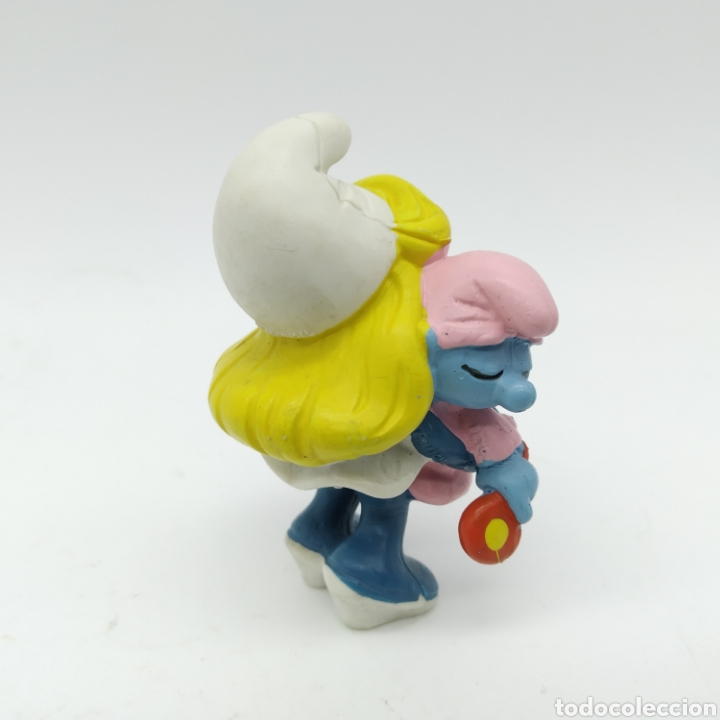Figuras de goma y PVC: Pitufina con beb&eacute; pitufo - Foto 2