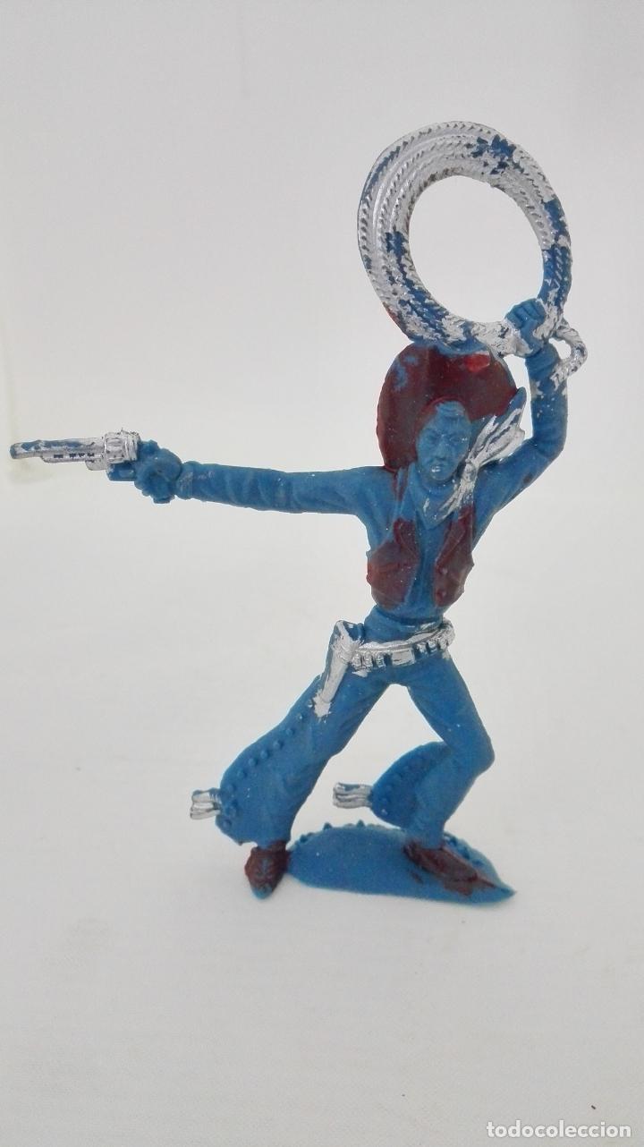 Figurines en Caoutchouc et PVC: FIGURA DE PLASTICO, VAQUERO CON PISTOLA Y LAZO, MEDIDA 12 CM