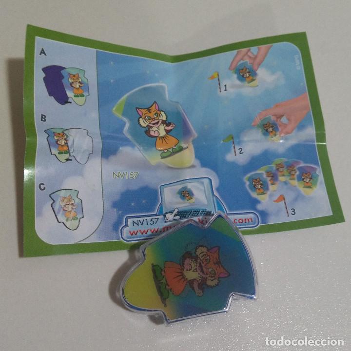 Figuras de Goma Kinder: kinder clip holograma gatita gata bpz papel