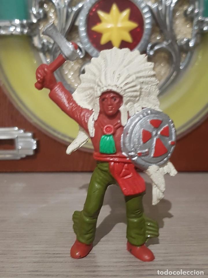 Figuras de goma y PVC: FIGURA JEFE INDIO DE COMANSI - Foto 1
