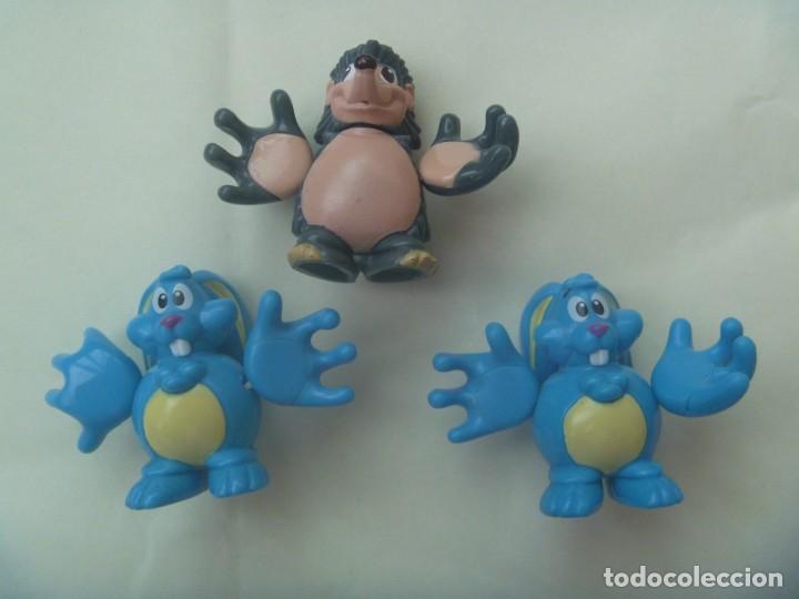 Figure di Gomma e PVC: LOTE DE 3 FIGURAS DE KINDER : BICHOS CON ELASTICOS EN LOS BRAZOS