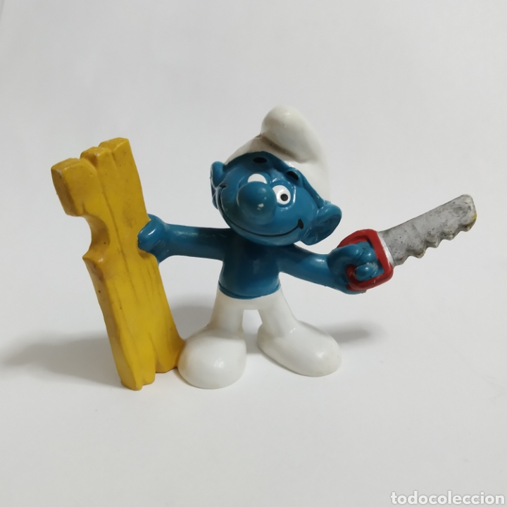 Figuras de goma y PVC: Pitufo carpintero de BULLY - Foto 1