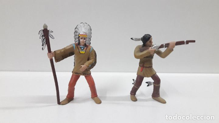 Figuras de goma y PVC: GUERREROS INDIOS Y CABALLO . COMANSI - Foto 2
