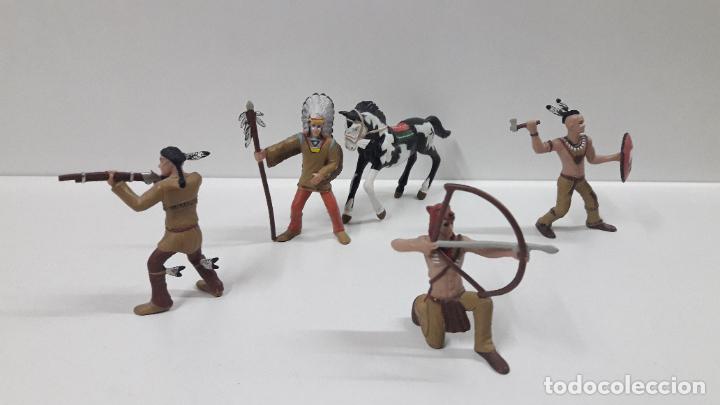 Figuras de goma y PVC: GUERREROS INDIOS Y CABALLO . COMANSI - Foto 1