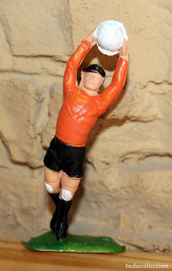 Figure di Gomma e PVC: ANTIGUA FIGURA PORTERO DE FUTBOL - PLASTICO - 8cm - JECSAN, PECH, COMANSI...