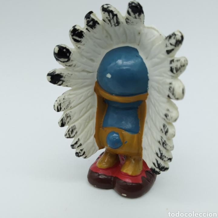 Figuras de goma y PVC: Pitufo indio - PEYO 1981 - Foto 2
