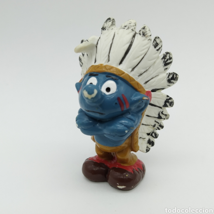 Figuras de goma y PVC: Pitufo indio - PEYO 1981 - Foto 1