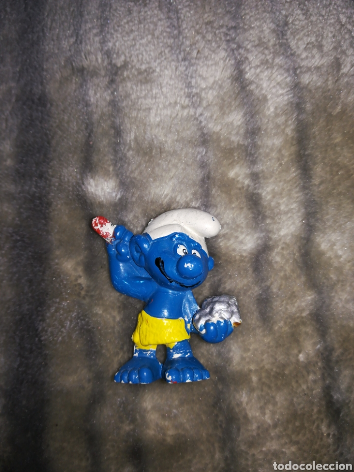 Figuras de goma y PVC: Pitufo ducha pvc goma - Foto 1