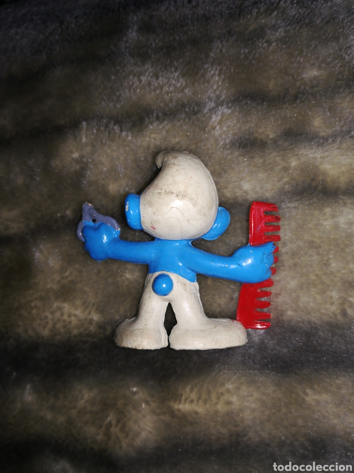 Figuras de goma y PVC: Pitufo peluquero peine - Foto 2