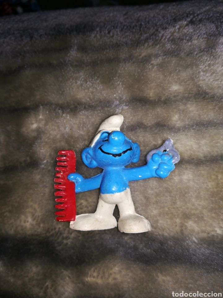 Figuras de goma y PVC: Pitufo peluquero peine - Foto 1