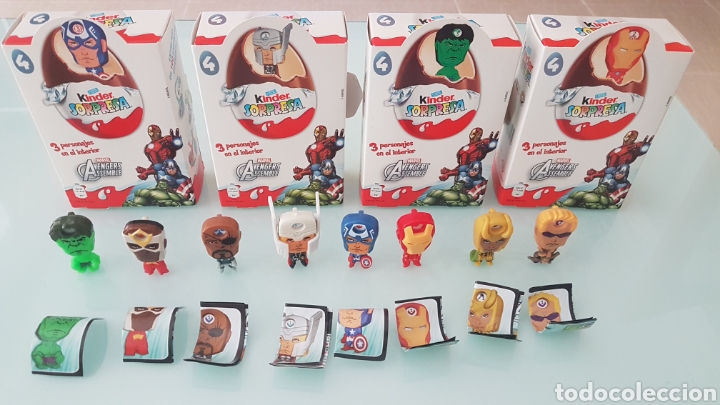 Figuras de goma Kinder: Colecci&oacute;n completa Marvel Kinder con los 4 formatos de caja - Foto 1