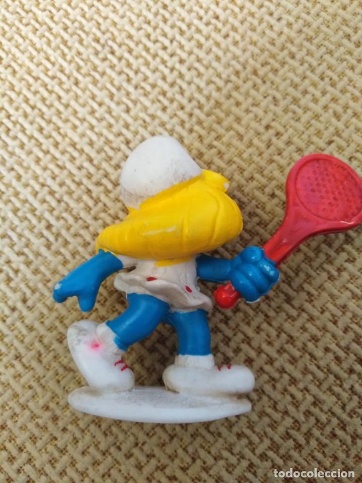 Figuras de goma y PVC: Figuras antiguas de goma pitufas - Foto 8