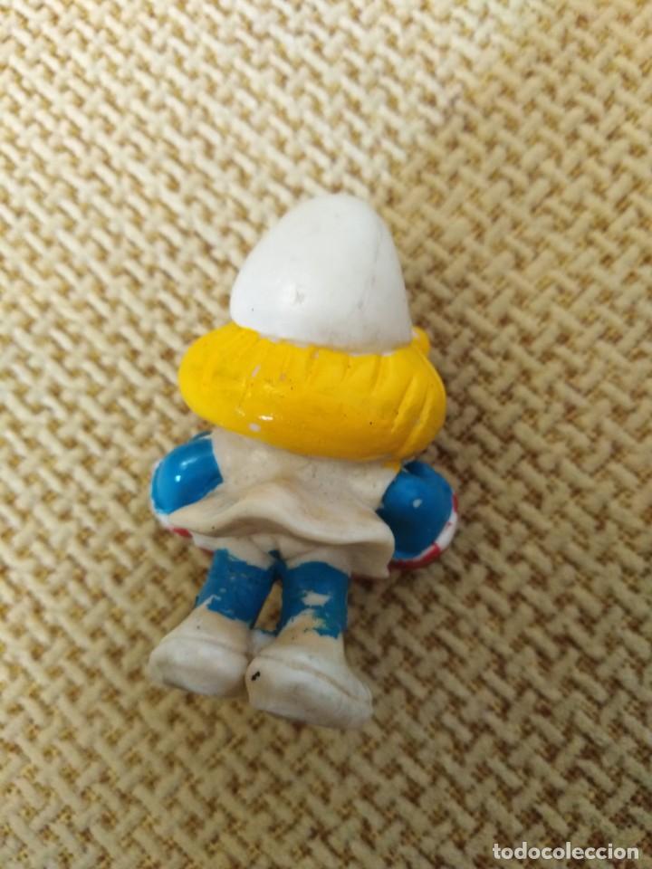 Figuras de goma y PVC: Figuras antiguas de goma pitufas - Foto 14