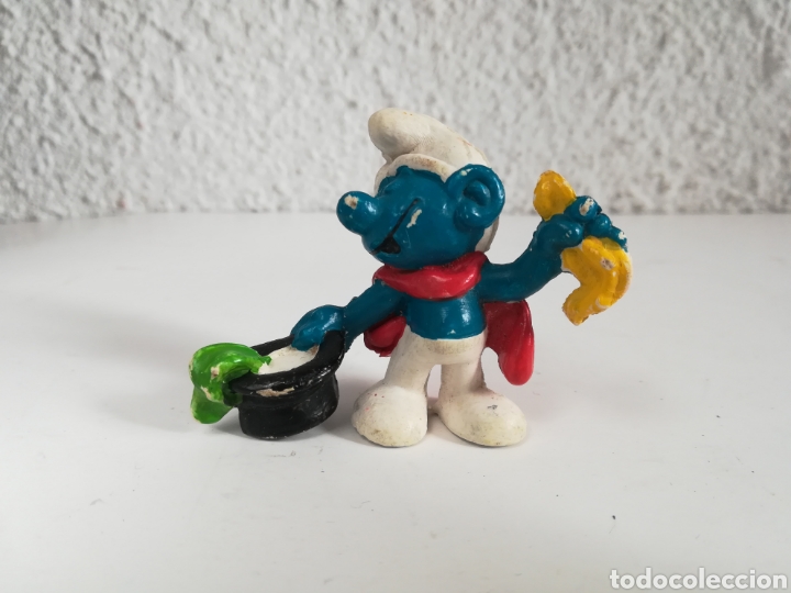 Figuras de Goma y PVC: Figura goma pvc Pitufo Mago - Barrufet Smurf