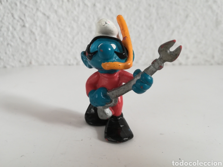 Figuras de Goma y PVC: Figura goma pvc Pitufo Buceador - Barrufet Smurf