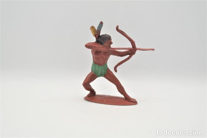 Figuras de Goma y PVC: Antigua Figura del Oeste en Goma. Pech Hermanos. Guerrero Indio. Serie 54 mm