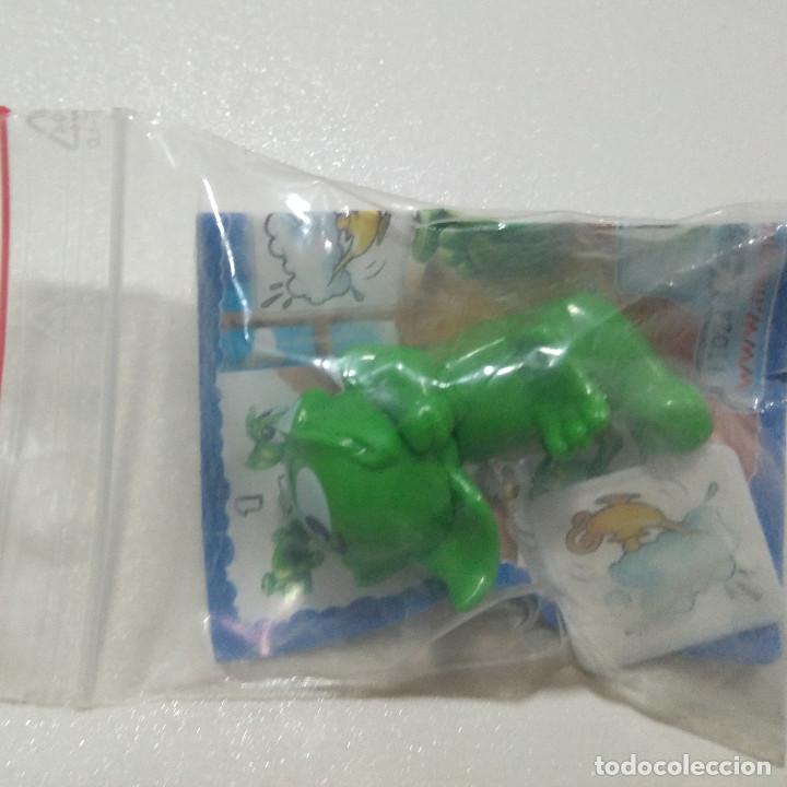 Figuras de Borracha e PVC: kinder dragon color mu&ntilde;eco figura bpz papel pinza verde
