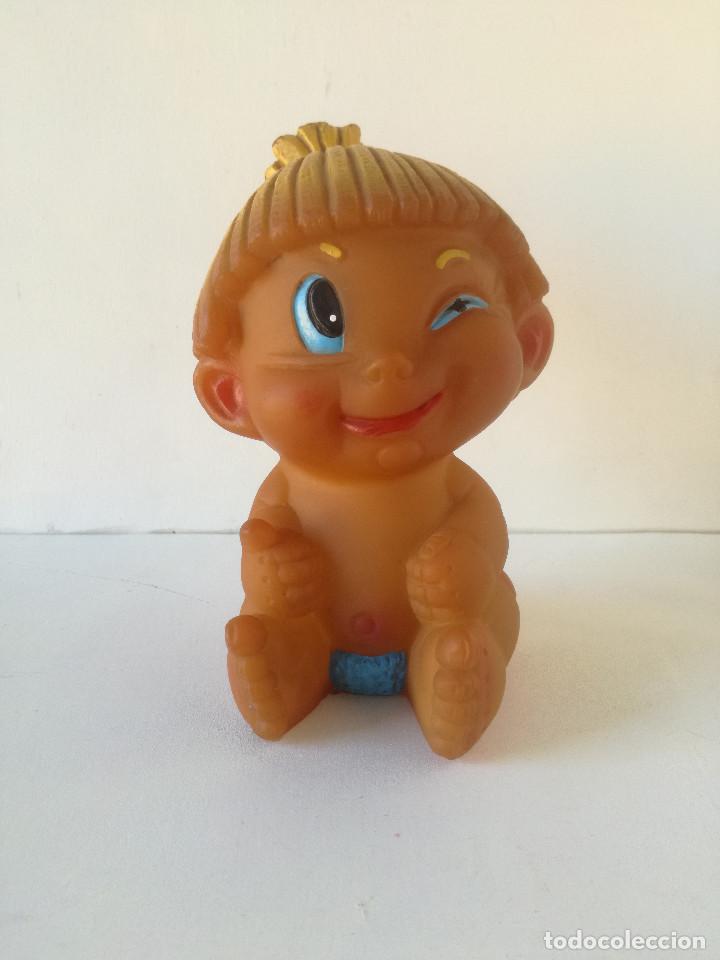 Figuras de Goma y PVC: MU&Ntilde;ECO DE GOMA MADE IN SPAIN REG A&Ntilde;OS 60 // ERA FAMILIA TELERIN PICAPIEDRAS CARTOON BEBE TROGLODITA