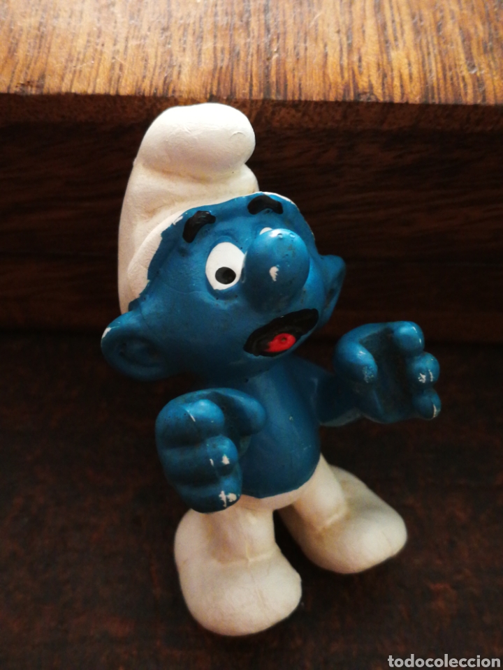 Figuras de Goma y PVC: FIGURA PVC PITUFO ASUSTADO- PEYO, A&Ntilde;OS 80's.