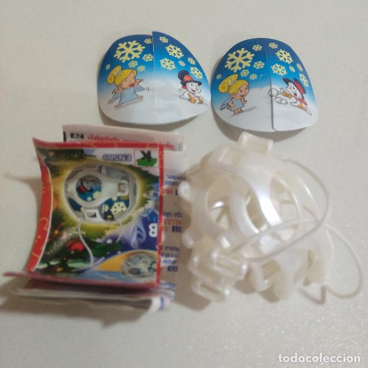 Figuras de Borracha e PVC: kinder bola blanca navidad colgante puzzle 3d adorno navide&ntilde;o christmas bolita puzle