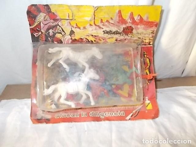Figurines en Caoutchouc et PVC: antiguas figuritas pvc, Los sioux, atacan la diligencia, (blister)