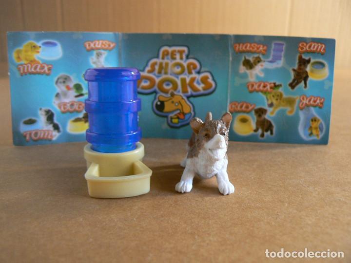 Gummi- und PVC-Figuren: Figura perro perrito Hask con bebedero - Coleccion de perros Pet Shop Doks Dogs