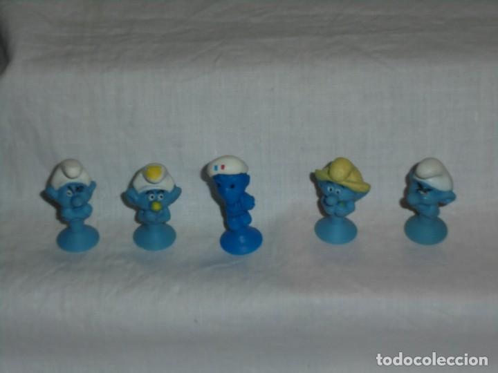 Figuras de goma y PVC: 5 PITUFOS VENTOSA PEYO - Foto 4