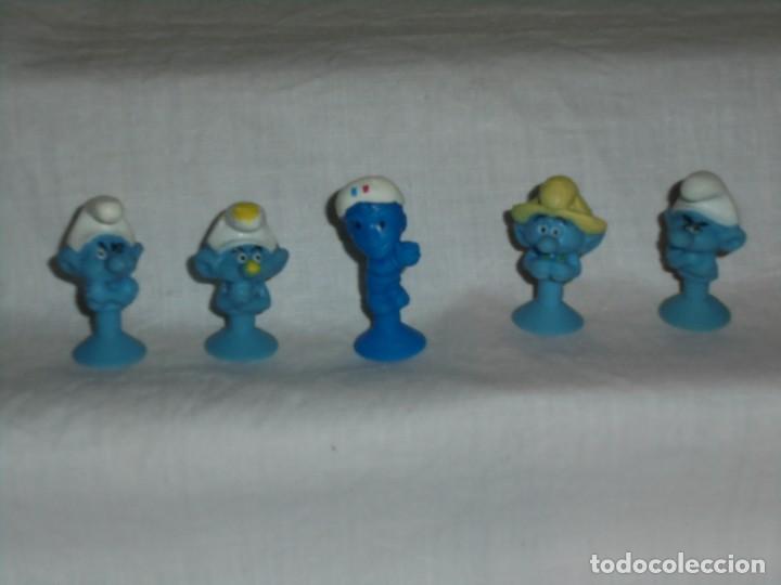 Figuras de goma y PVC: 5 PITUFOS VENTOSA PEYO - Foto 5