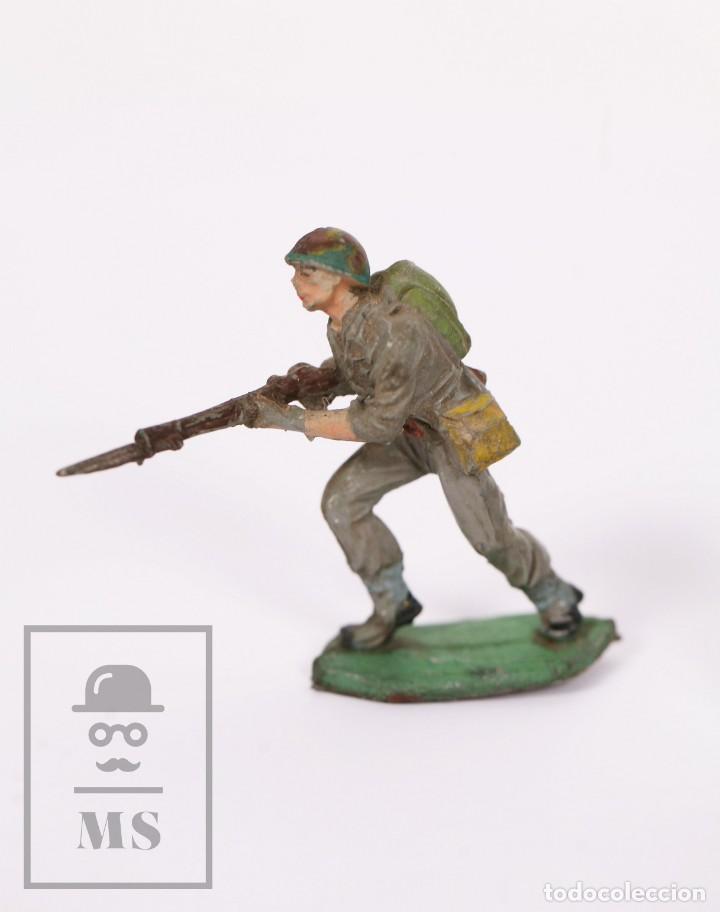 Figuras de Goma y PVC: Conjunto de 4 Soldados de Goma Pech Hnos. - Soldados Americanos II Guerra Mundial - Años 50-70 - Foto 4 - 217891440