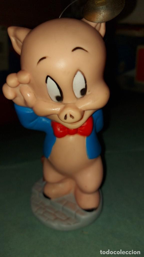 Figuras de Goma y PVC: Antigua Figura de goma - Cerdito Porky - Warner Bros., 19 CM