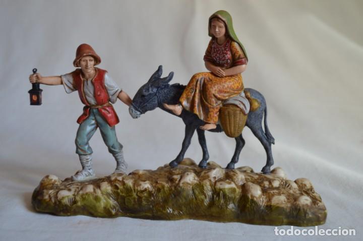Figure di Gomma e PVC: Personajes viajando con burro. Figuras para Bel&eacute;n. M. Landi. Moranduzzo. Italia. romanjuguetesymas.