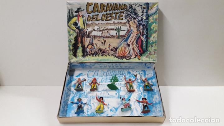 Caja de Indios y Vaqueros - Caravana del Oeste. Realizada por M. Sotorres. Original Años 60