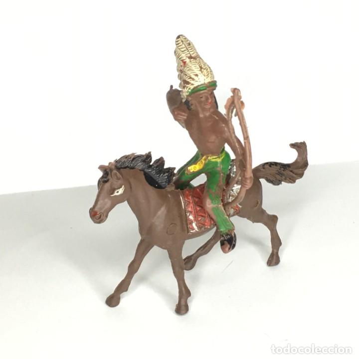 Figuras de goma y PVC: JEFE INDIO A CABALLO DE COMANSI 2&ordf; EPOCA - Foto 1