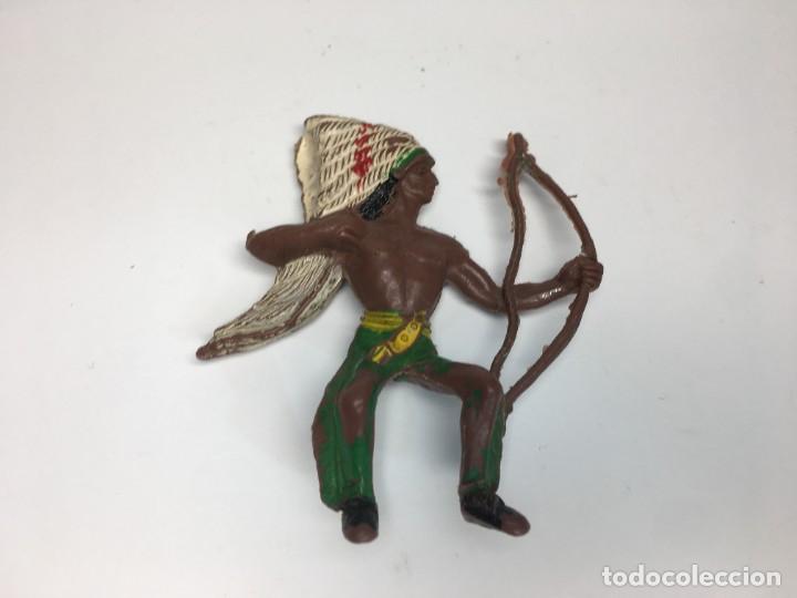 Figuras de goma y PVC: JEFE INDIO A CABALLO DE COMANSI 2&ordf; EPOCA - Foto 2