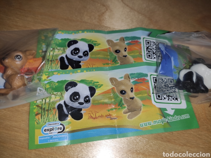 Kinder Figures: kINDER FERRERO 068A Discovery explore animales cr&iacute;as del mundo en sus h&aacute;bitat completo 2 fig + 2 bpz