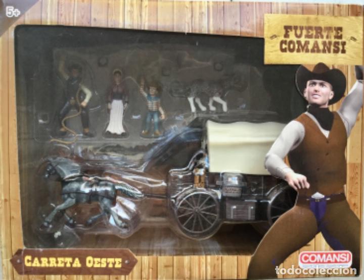 Figuras de goma y PVC: Carreta del Oeste y colonos. Comansi. NUEVO - Foto 1