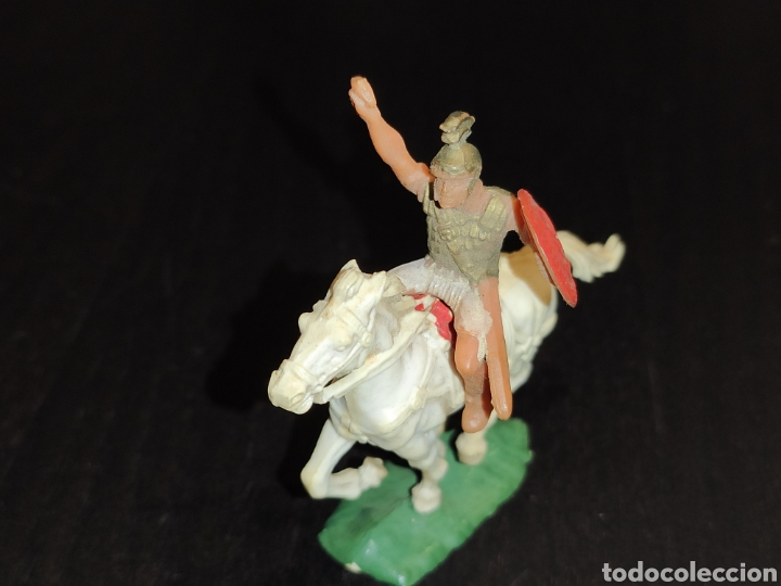 Figuras de Borracha e PVC: 1 figura a caballo elastolin hausser west germany romanos primera serie
