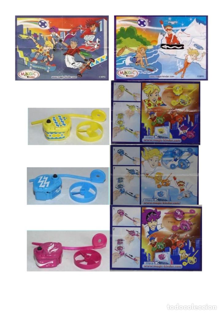Kinder Figures: H&eacute;lices: TT012 Amarillo, TT012 Azul y TT013 Rosa + 3 BPZ