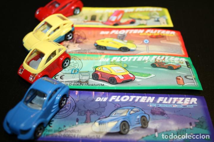 Figuras de Borracha e PVC: kINDER FERRERO 087 coches r&aacute;pidos de ciudad die flotten flitzer completa 4 fig.+ 4 bpz