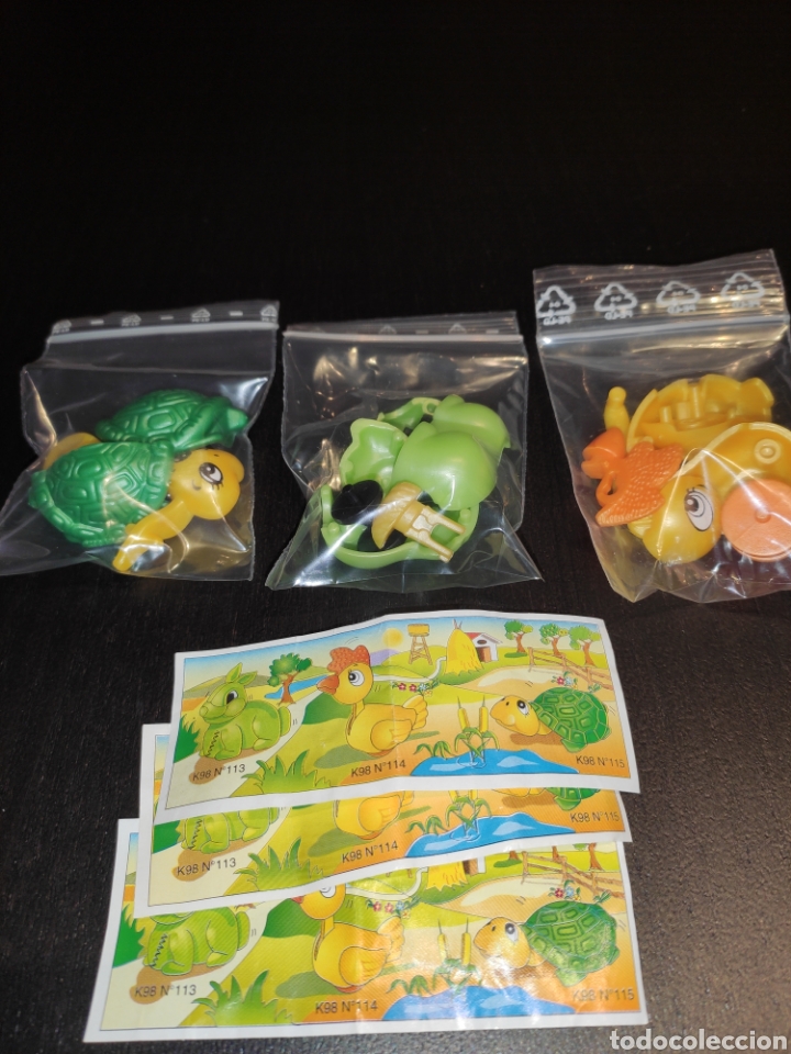 Kinder &Uuml;berraschung: kINDER FERRERO 162 serie K98 1997 animales terrestres completo 3 fig + 3 bpz