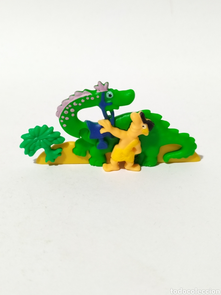 Kinder Figures: Figura PVC. Kinder. K00 N&deg;10.Prehistoria puzles 3D.Dinosaurio con montura.A&ntilde;o 2000.