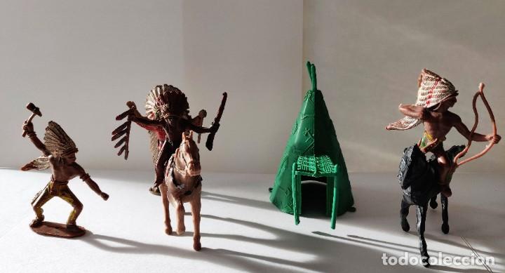 Figuras de goma y PVC: Indios con Caba&ntilde;a - Foto 1