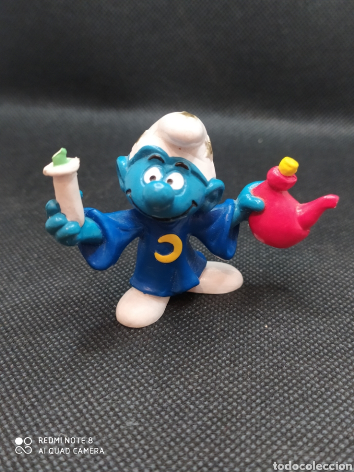 Figuras de Goma y PVC: Pitufo- alquimista. (humo verde)