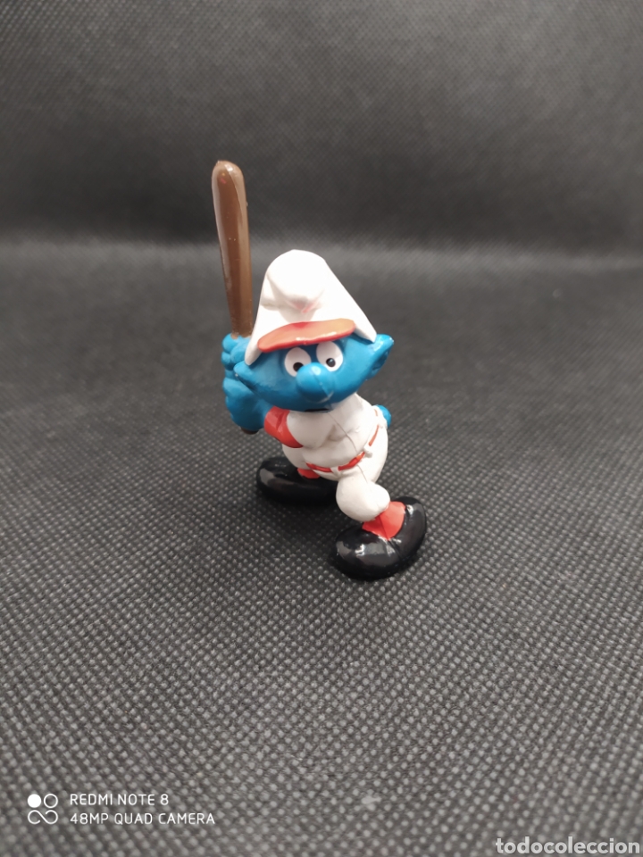 Figuras de Goma y PVC: Pitufo- bateador b&eacute;isbol