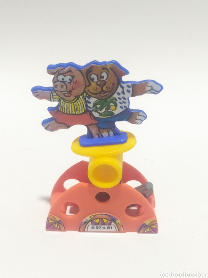 Figuras de Borracha e PVC: Figura PVC. Kinder. K97. N81. Cerdo y perro. Animales de circo. A&ntilde;o 1997