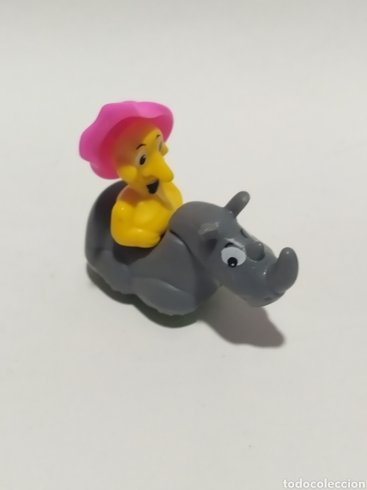 Figuras de Borracha e PVC: Figura PVC. Kinder. K99. N77.Jinete de rinoceronte. A&ntilde;o 1999