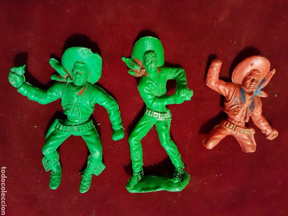 Figuras de Goma y PVC: Antiguas figuras de vaqueros pintados