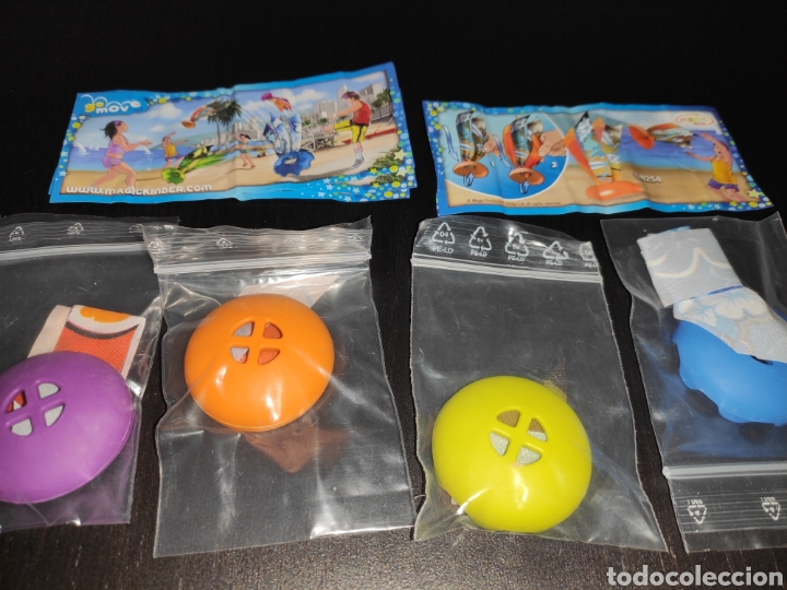 Kinder Figures: kINDER FERRERO 207 serie go move artilugio volador wurfspiele 2 completo 4 fig + 4 bpz