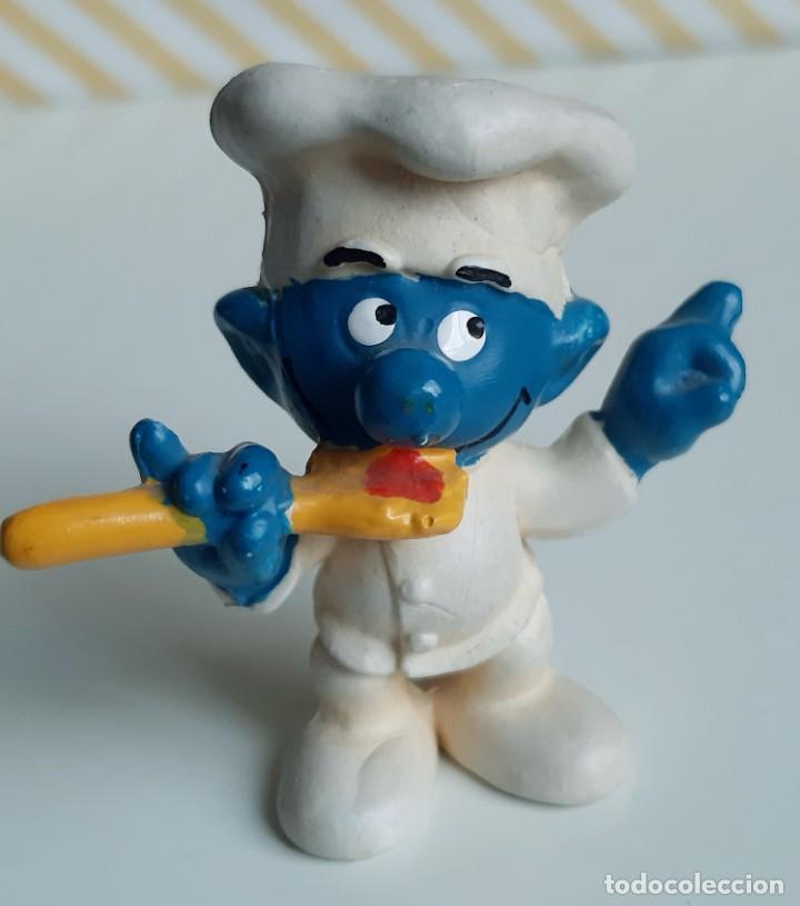 Figuras de Goma y PVC: PITUFO COCINERO - A&Ntilde;OS 80 - GERMANY