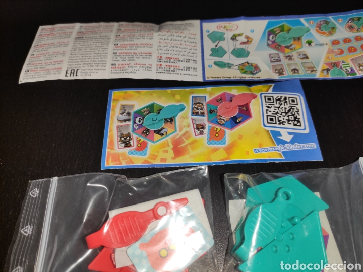 Figuras de Borracha e PVC: kINDER FERRERO 211 peonza juego china 2014 completo 2 fig + 2 bpz - dif&iacute;ci